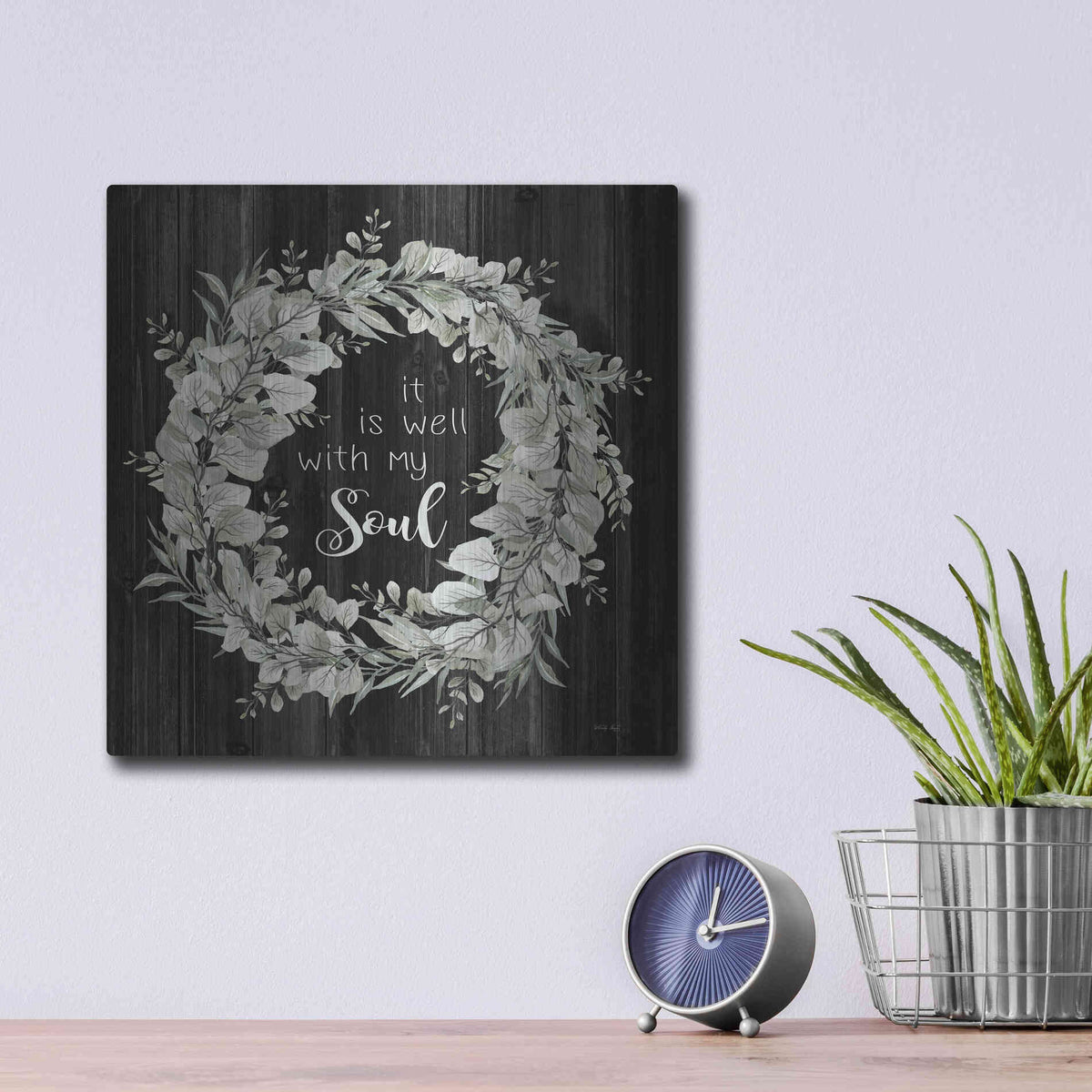 Luxe Metal Art 'It Is Well With My Soul' by Cindy Jacobs, Metal Wall Art,12x12