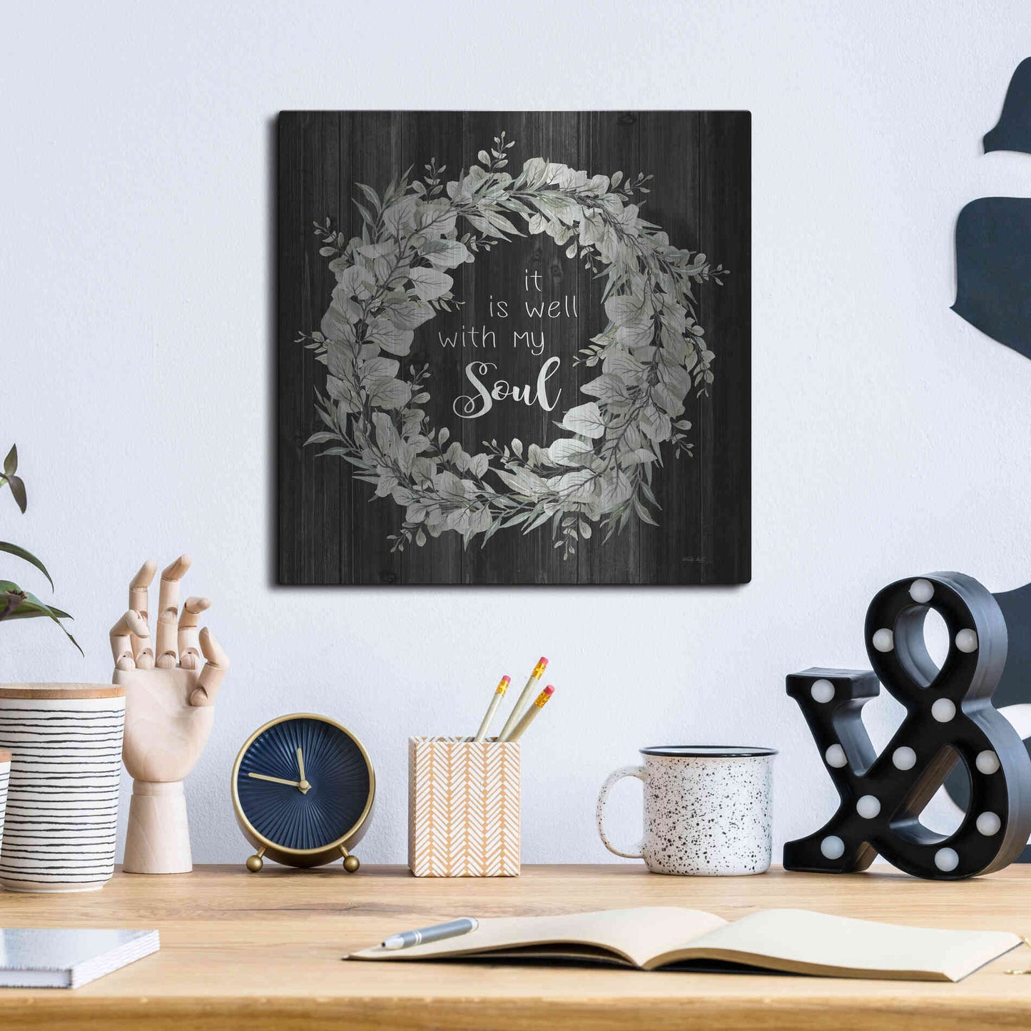 Luxe Metal Art 'It Is Well With My Soul' by Cindy Jacobs, Metal Wall Art,12x12