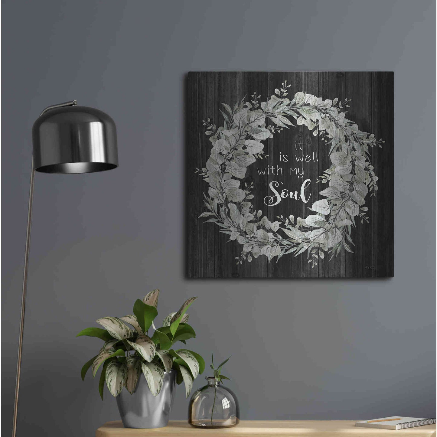 Luxe Metal Art 'It Is Well With My Soul' by Cindy Jacobs, Metal Wall Art,24x24