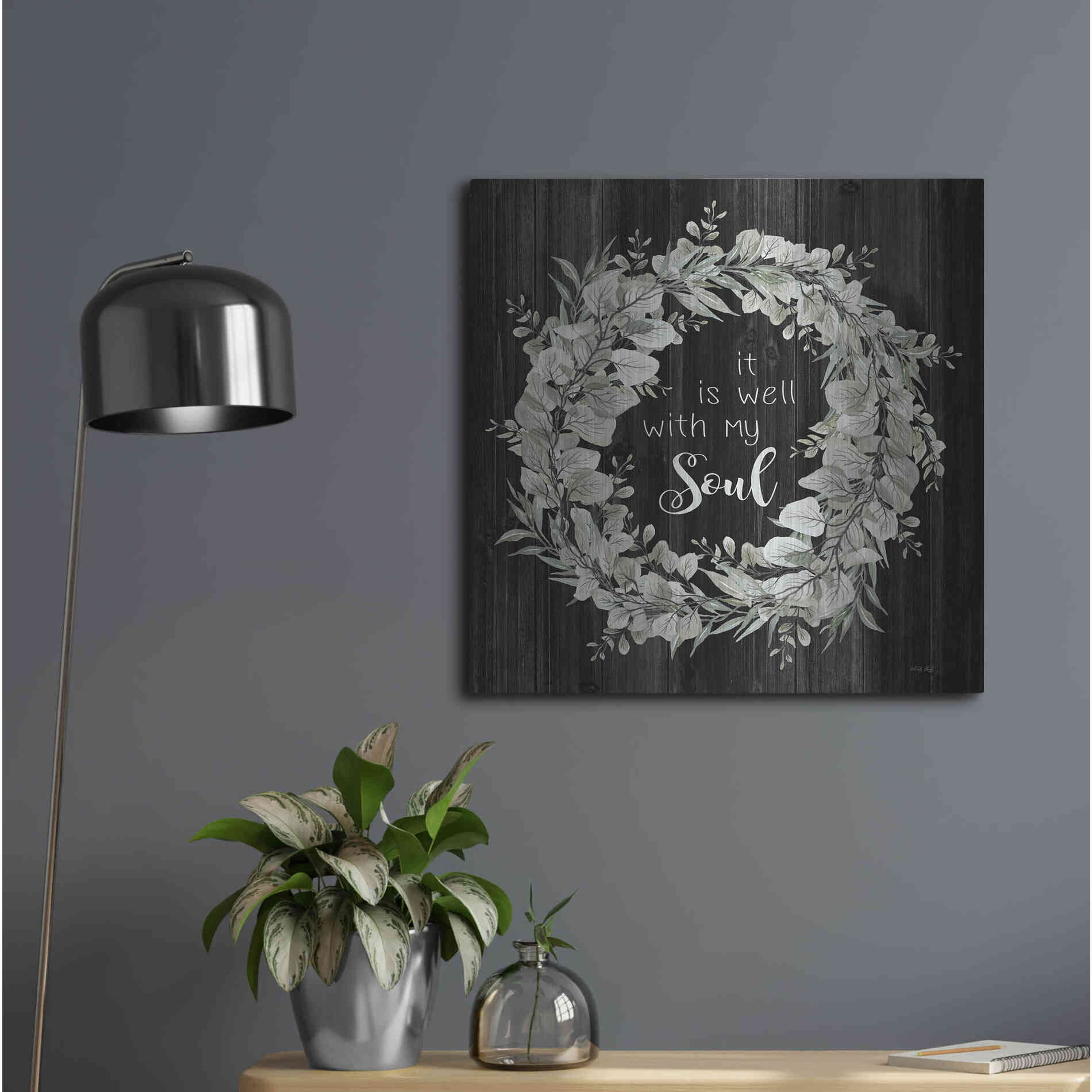 Luxe Metal Art 'It Is Well With My Soul' by Cindy Jacobs, Metal Wall Art,24x24