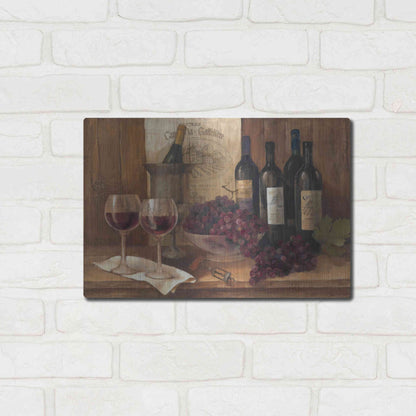 Luxe Metal Art 'Vintage Wine' by Albena Hristova, Metal Wall Art,16x12