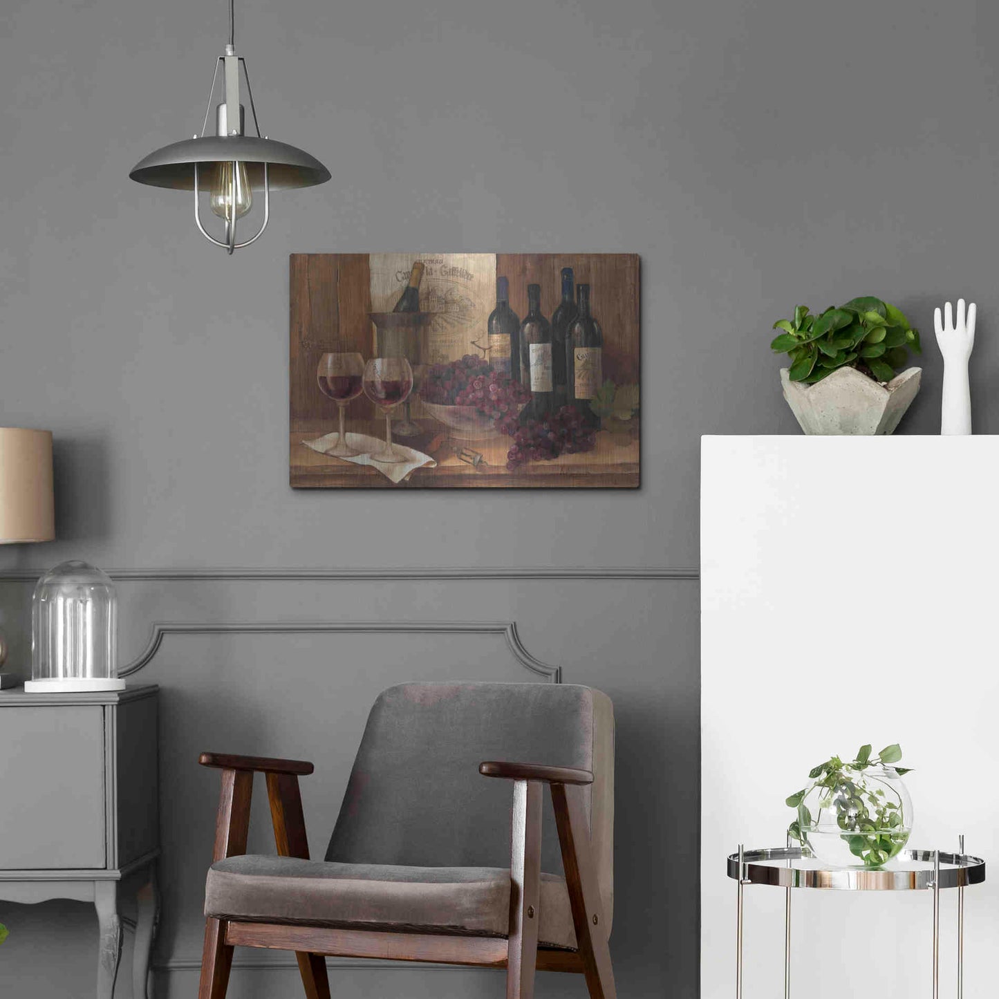 Luxe Metal Art 'Vintage Wine' by Albena Hristova, Metal Wall Art,24x16