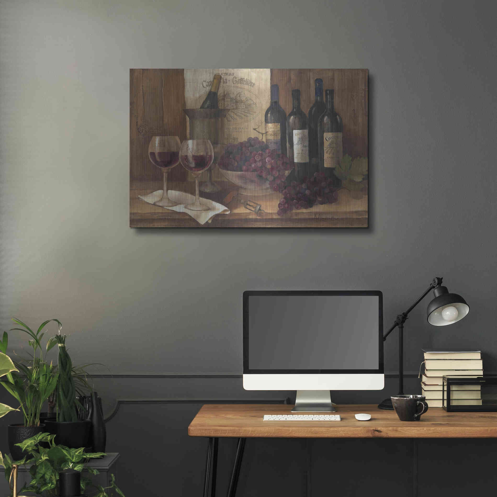 Luxe Metal Art 'Vintage Wine' by Albena Hristova, Metal Wall Art,36x24