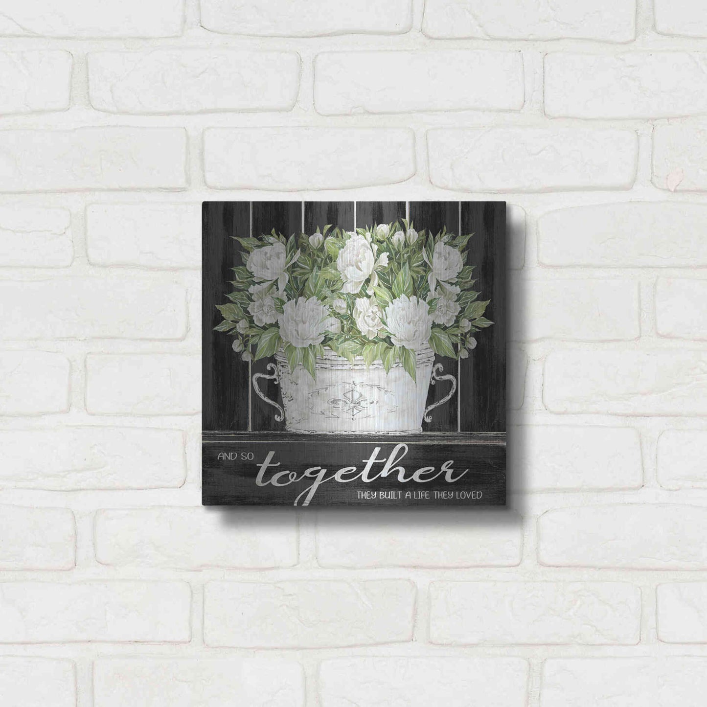 Luxe Metal Art 'And So Together' by Cindy Jacobs, Metal Wall Art,12x12