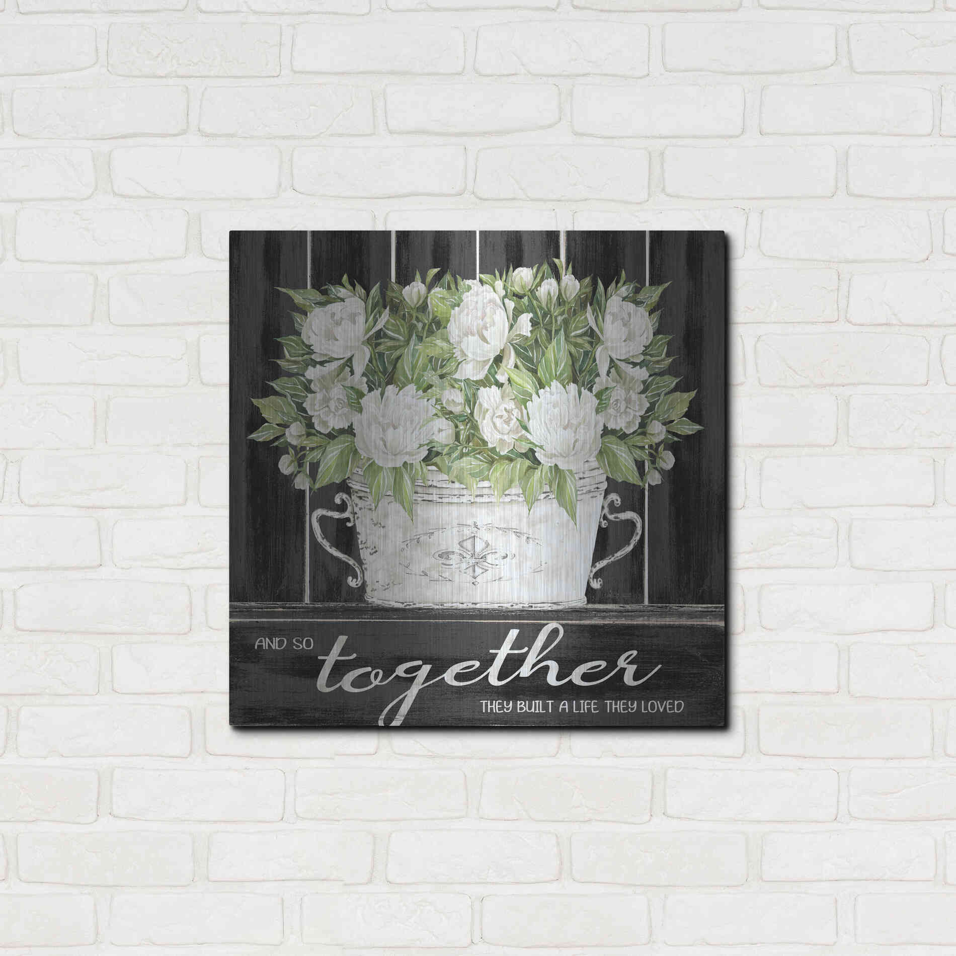 Luxe Metal Art 'And So Together' by Cindy Jacobs, Metal Wall Art,24x24