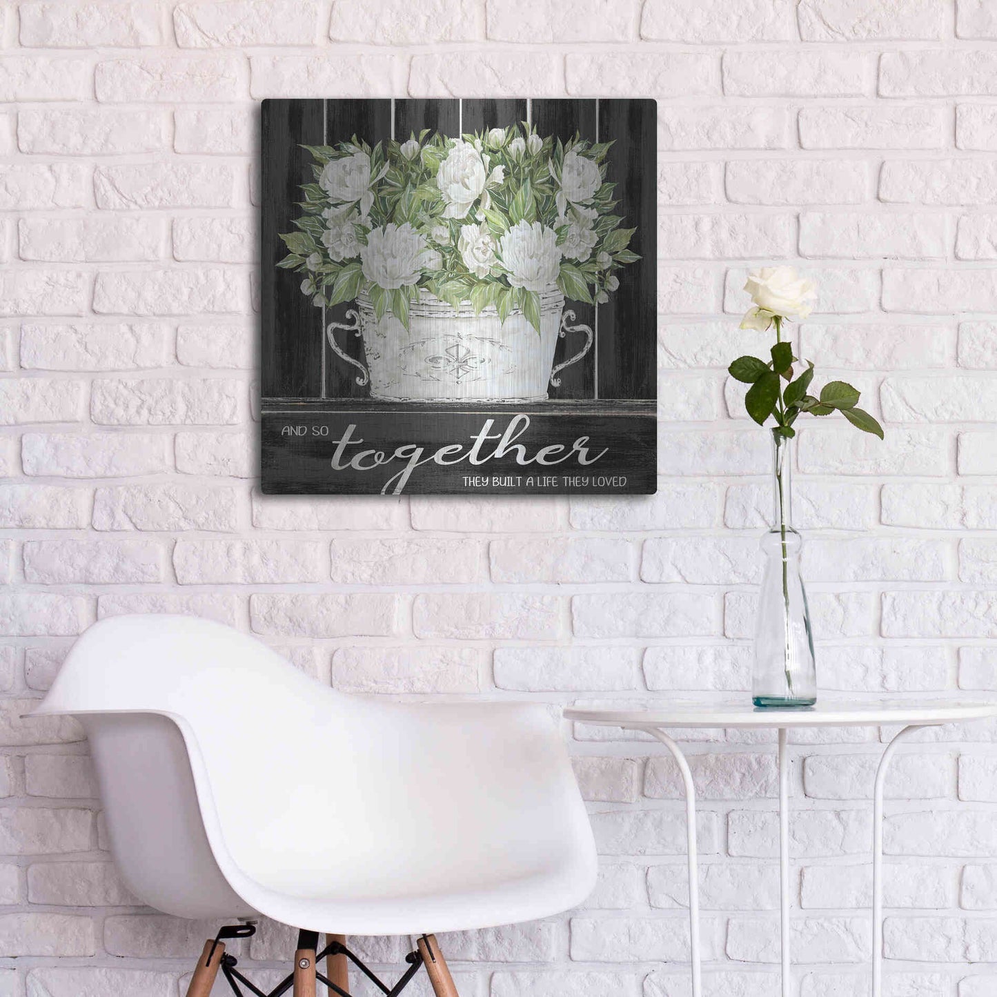 Luxe Metal Art 'And So Together' by Cindy Jacobs, Metal Wall Art,24x24