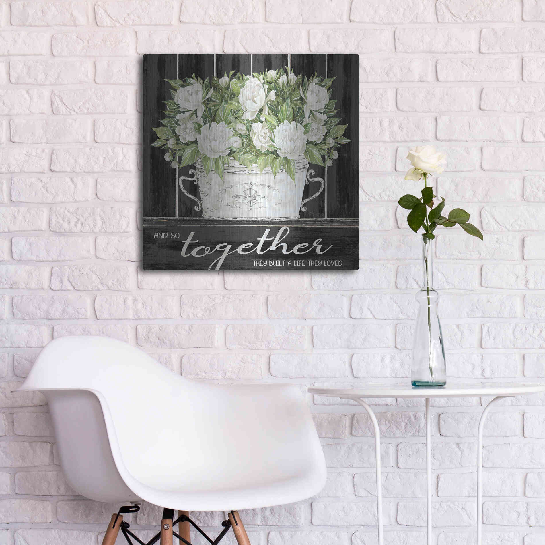 Luxe Metal Art 'And So Together' by Cindy Jacobs, Metal Wall Art,24x24