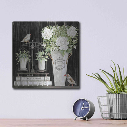 Luxe Metal Art 'Roses and Scales' by Cindy Jacobs, Metal Wall Art,12x12