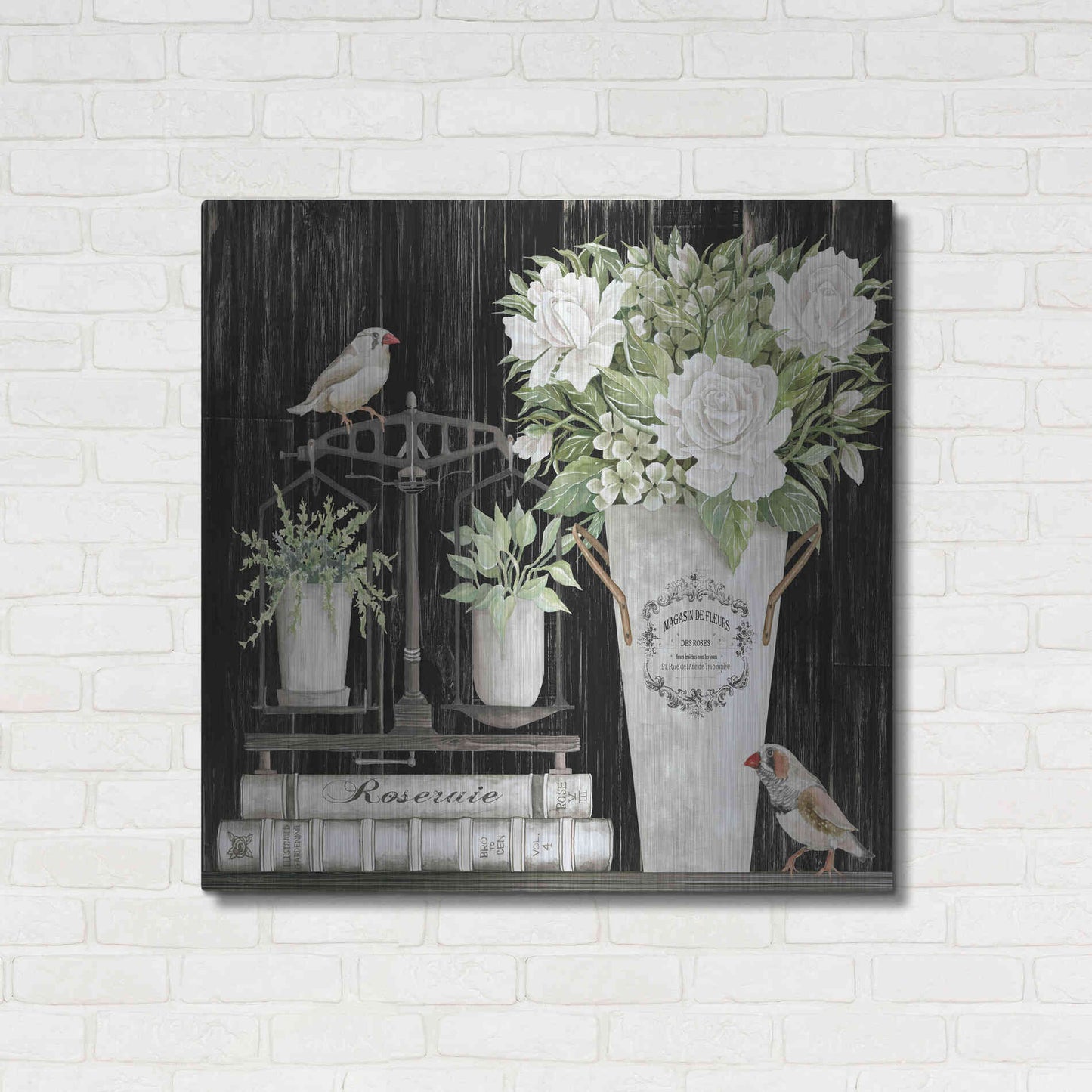 Luxe Metal Art 'Roses and Scales' by Cindy Jacobs, Metal Wall Art,36x36