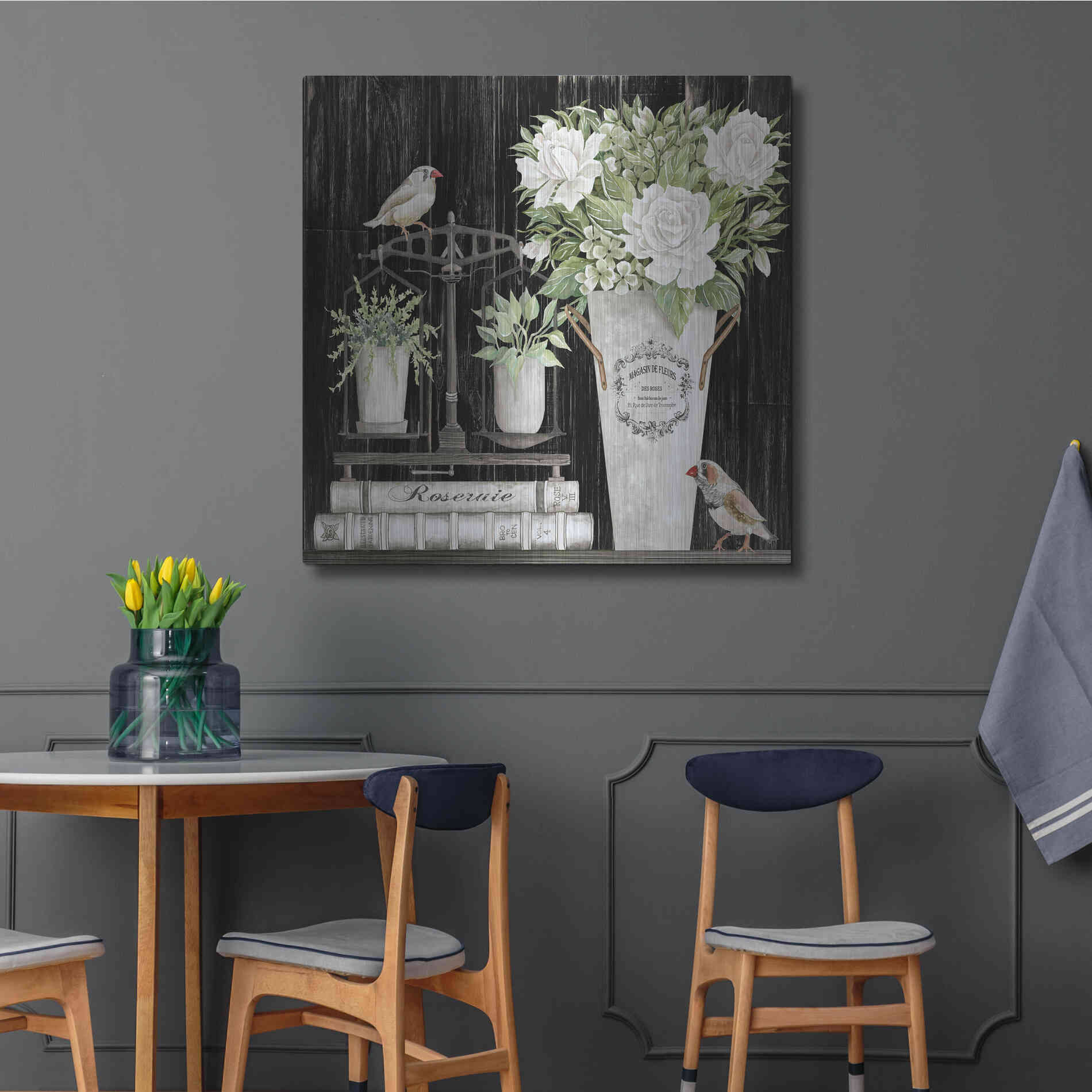 Luxe Metal Art 'Roses and Scales' by Cindy Jacobs, Metal Wall Art,36x36