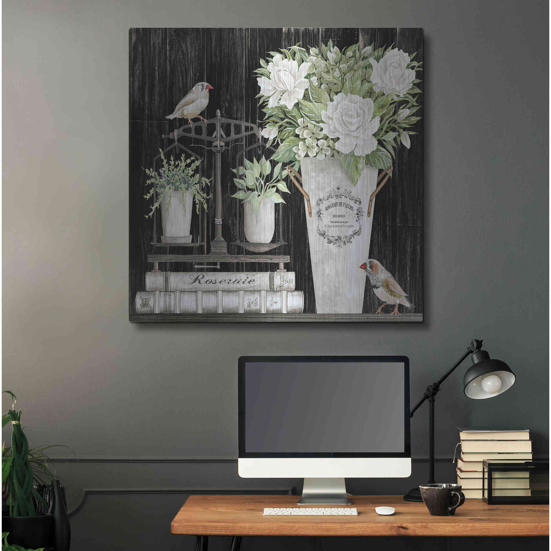 Luxe Metal Art 'Roses and Scales' by Cindy Jacobs, Metal Wall Art,36x36