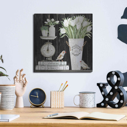 Luxe Metal Art 'Tulips and Scales' by Cindy Jacobs, Metal Wall Art,12x12