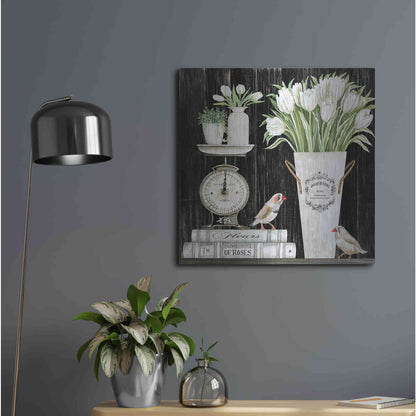 Luxe Metal Art 'Tulips and Scales' by Cindy Jacobs, Metal Wall Art,24x24