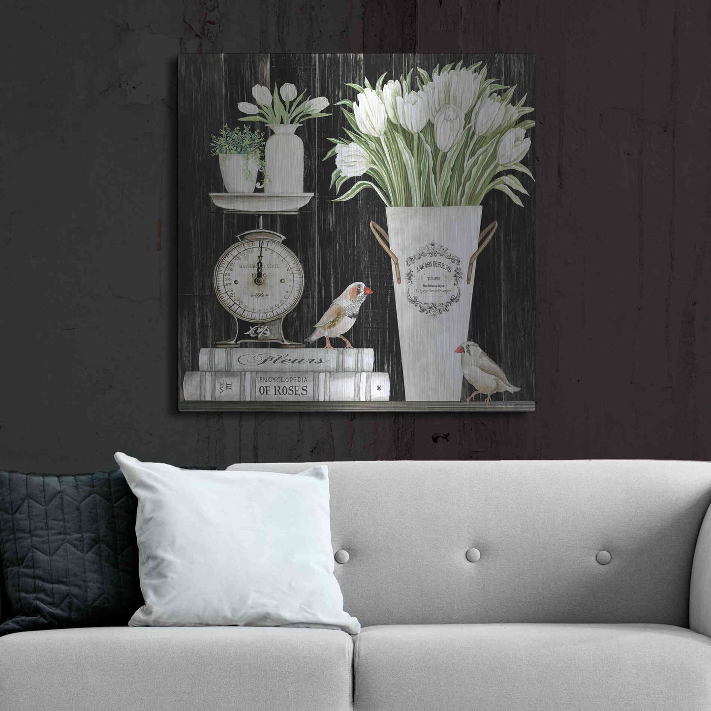 Luxe Metal Art 'Tulips and Scales' by Cindy Jacobs, Metal Wall Art,36x36