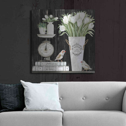 Luxe Metal Art 'Tulips and Scales' by Cindy Jacobs, Metal Wall Art,36x36