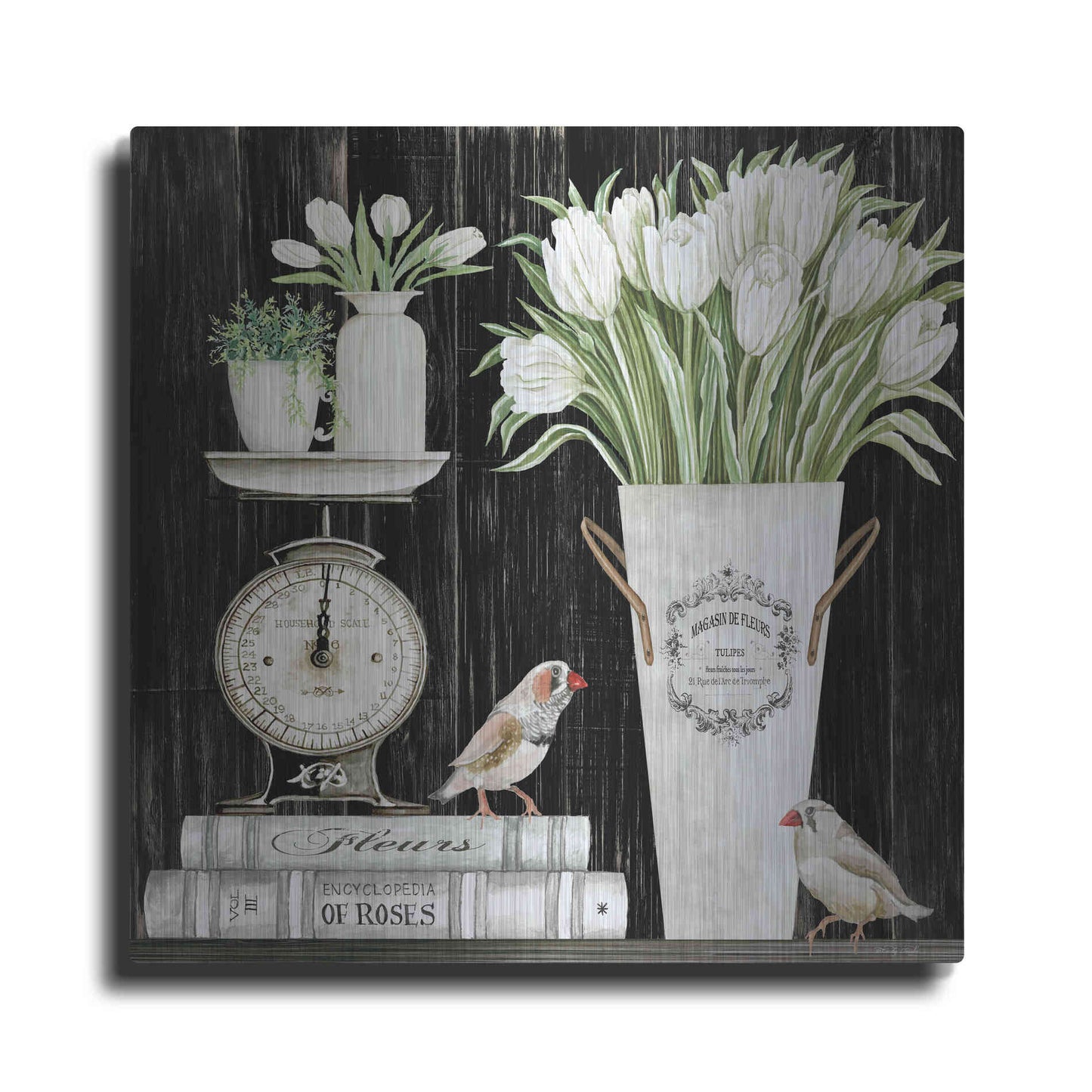 Luxe Metal Art 'Tulips and Scales' by Cindy Jacobs, Metal Wall Art