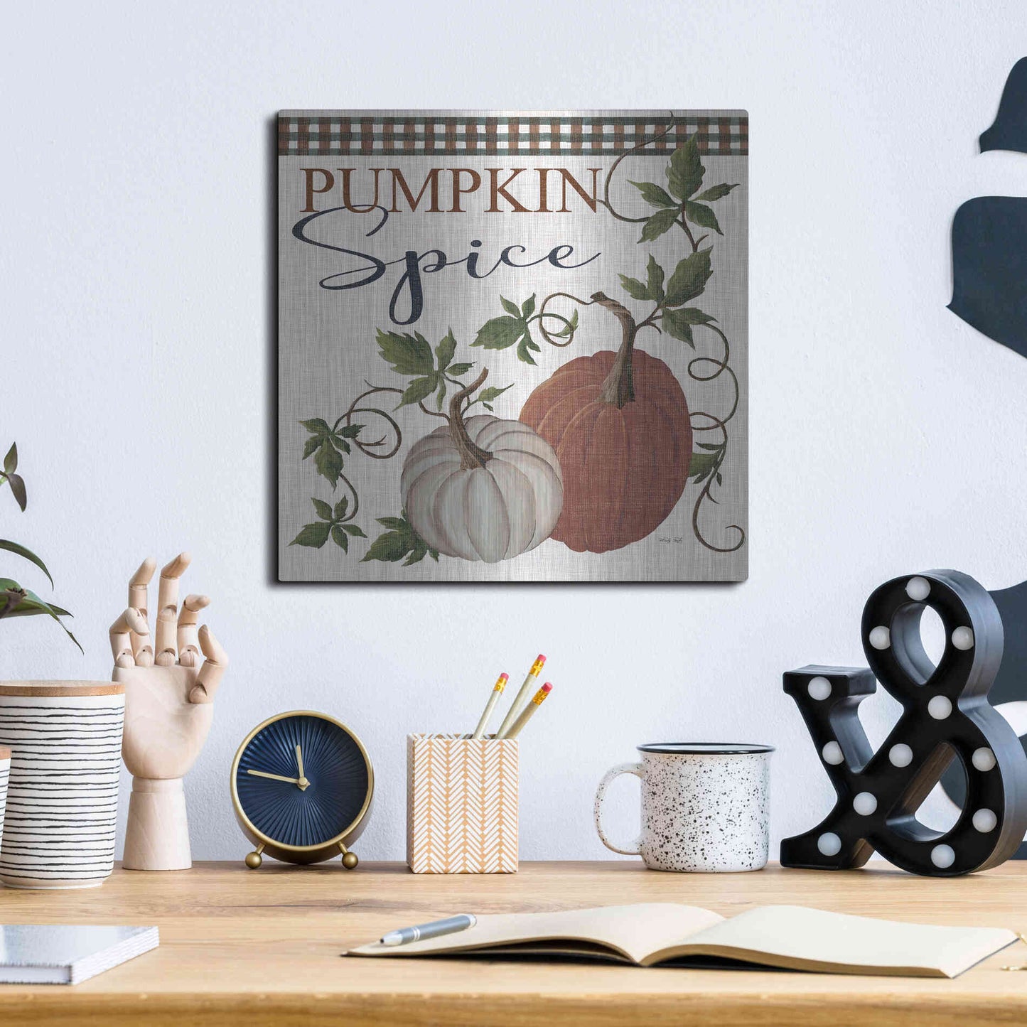 Luxe Metal Art 'Pumpkin Spice' by Cindy Jacobs, Metal Wall Art,12x12