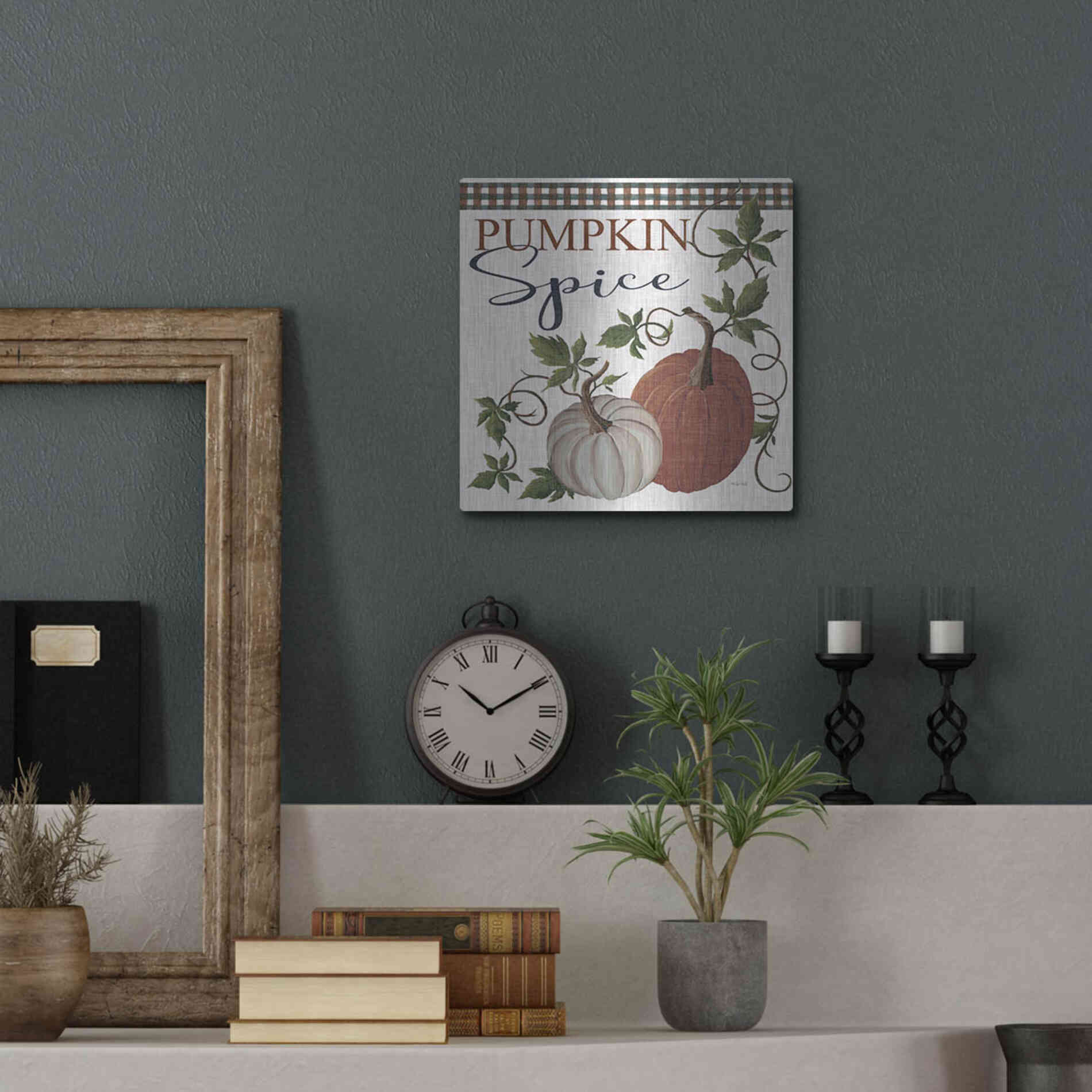 Luxe Metal Art 'Pumpkin Spice' by Cindy Jacobs, Metal Wall Art,12x12