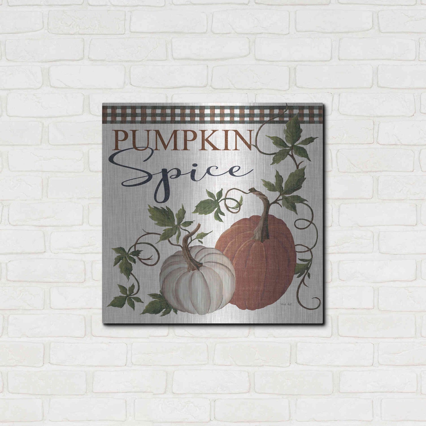Luxe Metal Art 'Pumpkin Spice' by Cindy Jacobs, Metal Wall Art,24x24