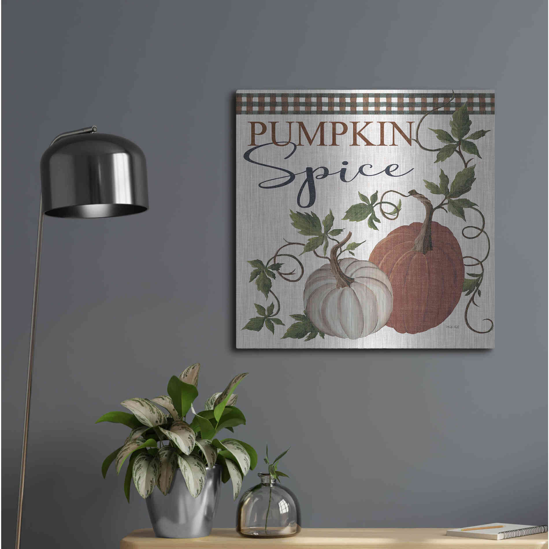 Luxe Metal Art 'Pumpkin Spice' by Cindy Jacobs, Metal Wall Art,24x24