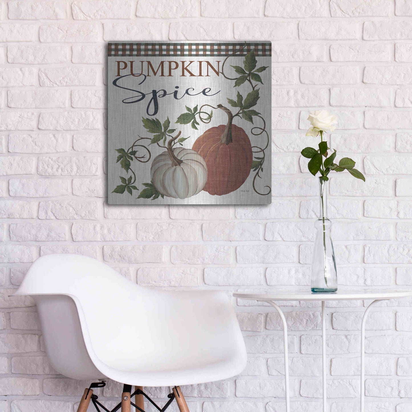 Luxe Metal Art 'Pumpkin Spice' by Cindy Jacobs, Metal Wall Art,24x24