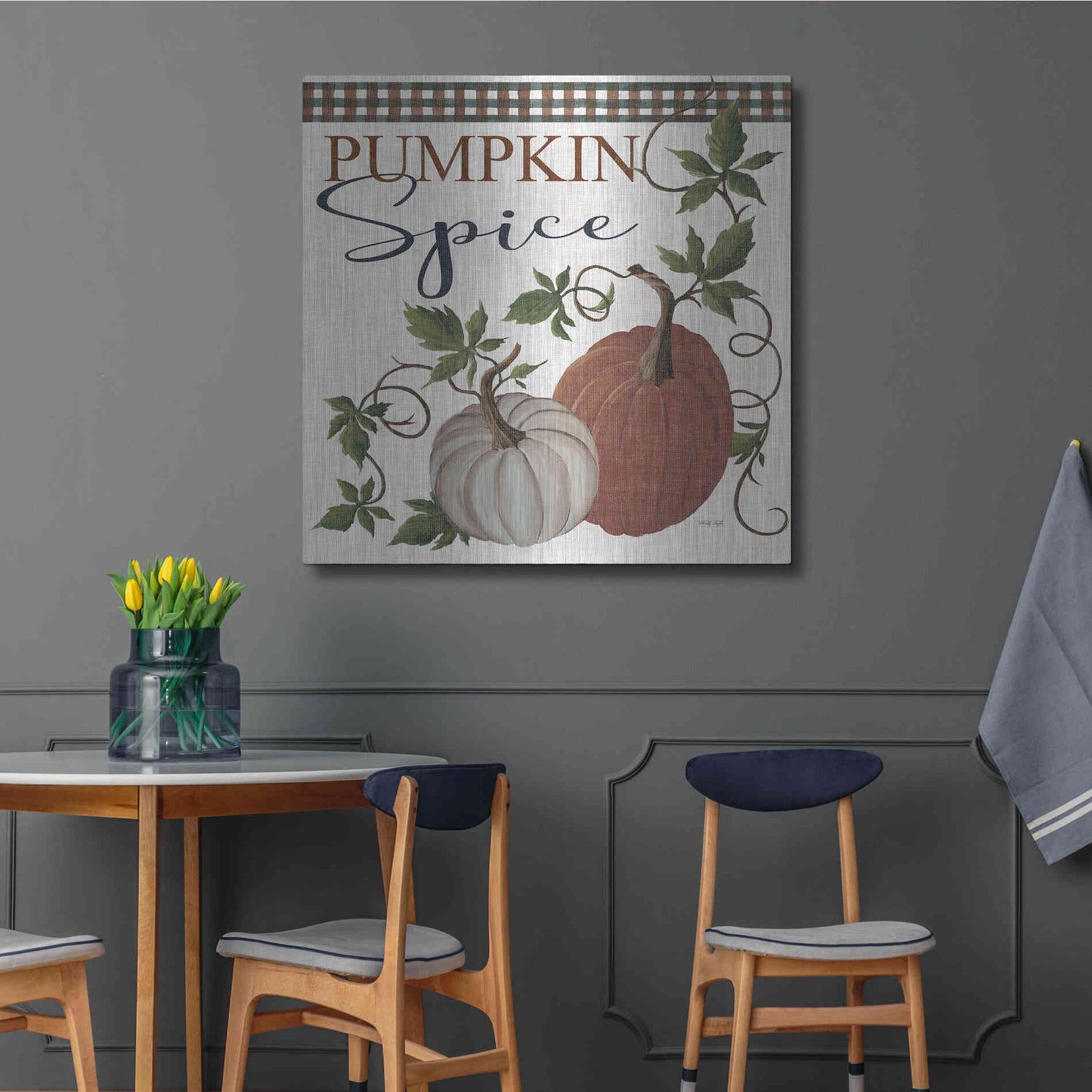Luxe Metal Art 'Pumpkin Spice' by Cindy Jacobs, Metal Wall Art,36x36