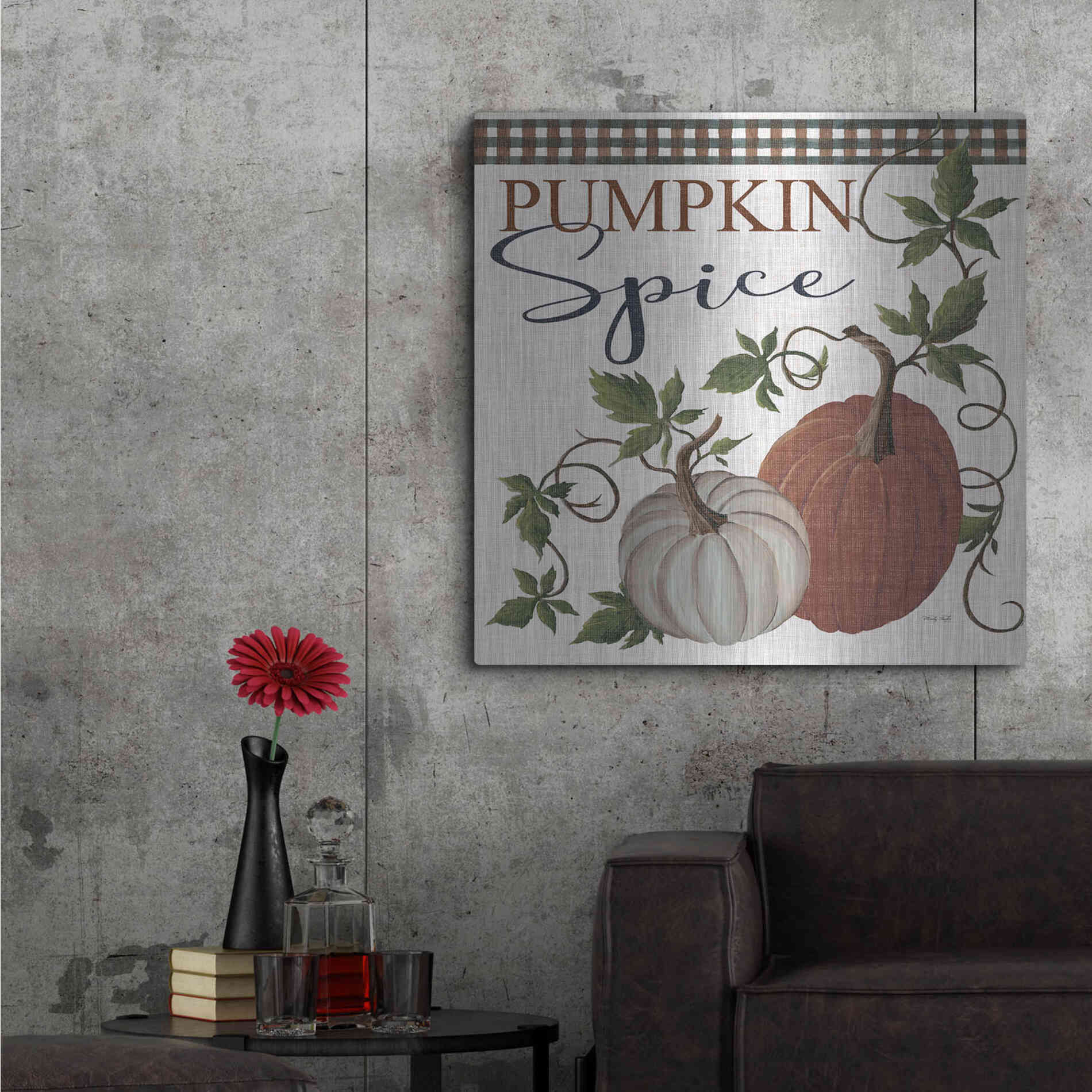 Luxe Metal Art 'Pumpkin Spice' by Cindy Jacobs, Metal Wall Art,36x36