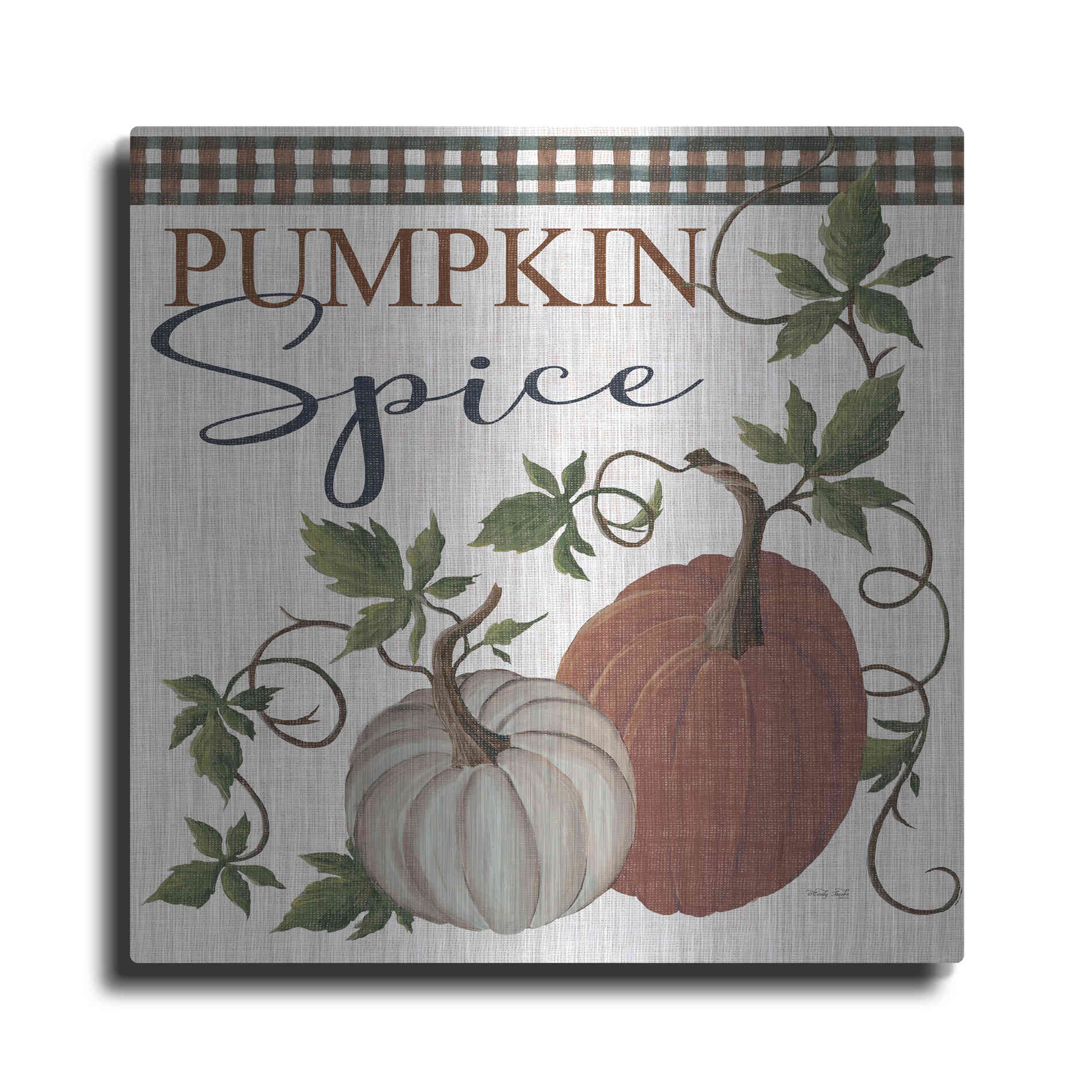 Luxe Metal Art 'Pumpkin Spice' by Cindy Jacobs, Metal Wall Art