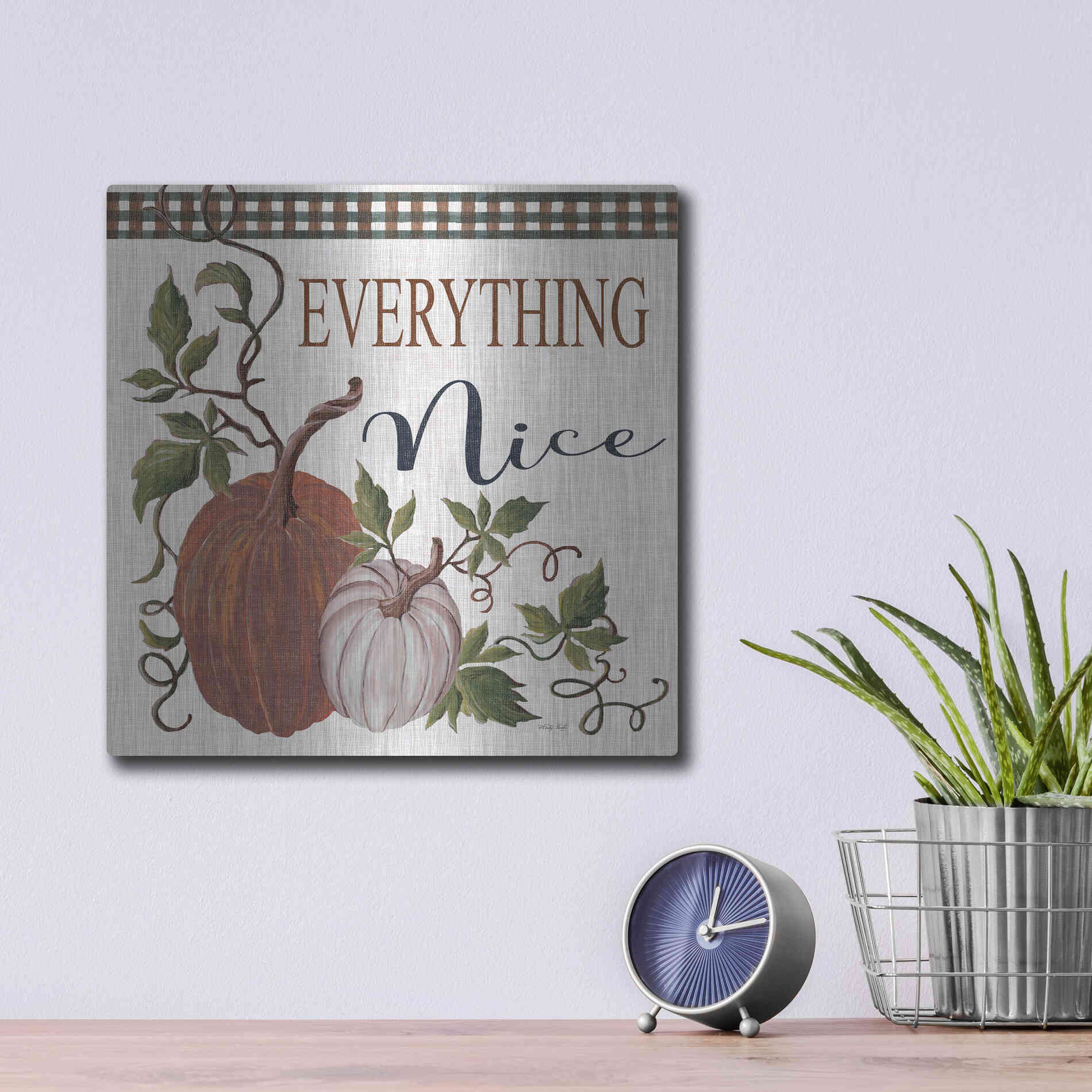 Luxe Metal Art 'Everything Nice' by Cindy Jacobs, Metal Wall Art,12x12