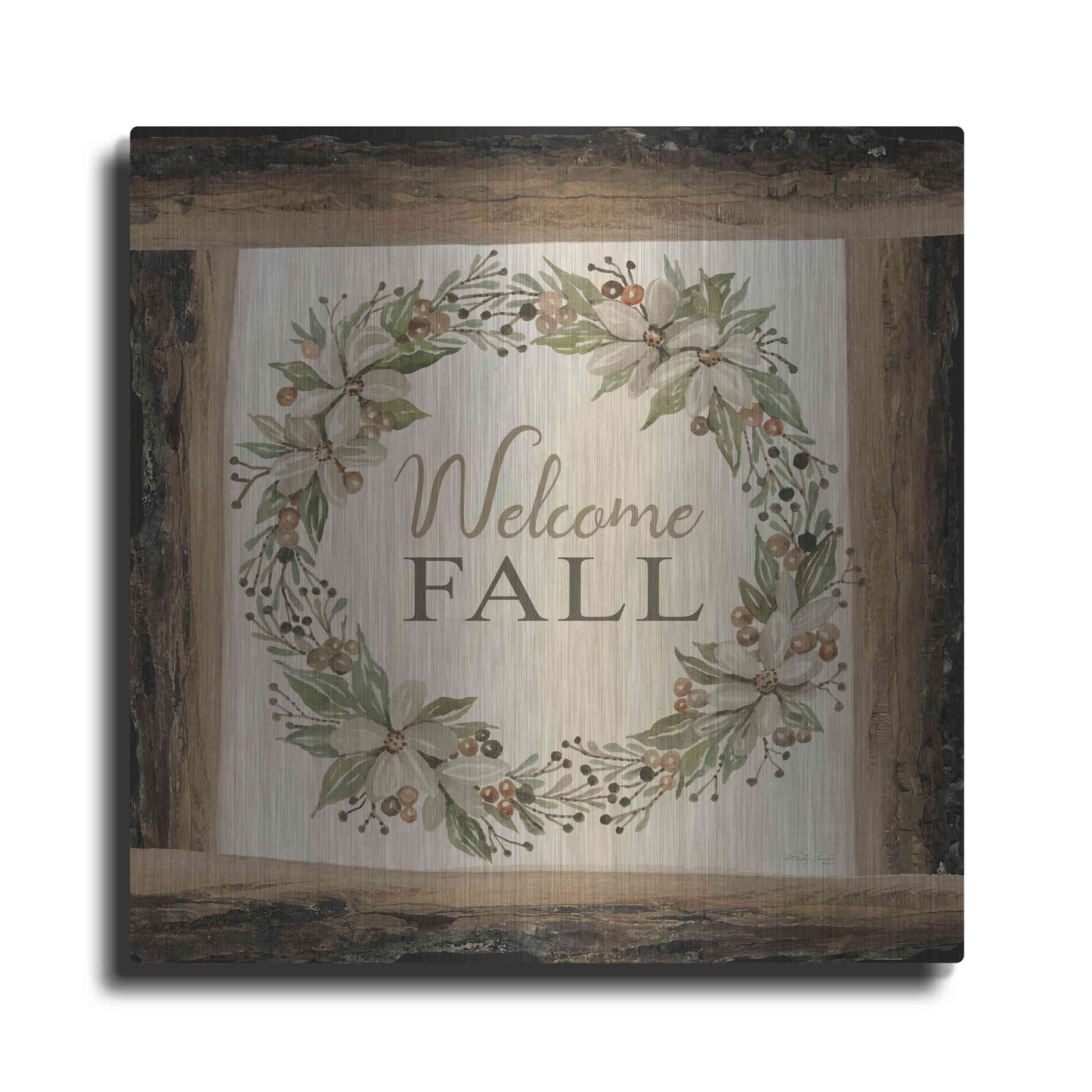 Luxe Metal Art 'Welcome Fall Wreath' by Cindy Jacobs, Metal Wall Art