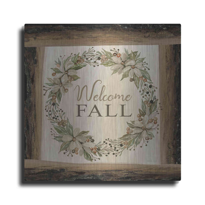 Luxe Metal Art 'Welcome Fall Wreath' by Cindy Jacobs, Metal Wall Art
