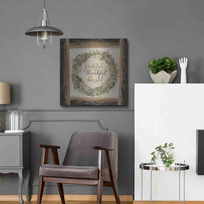 Luxe Metal Art 'Thankful Fall Wreath' by Cindy Jacobs, Metal Wall Art,24x24