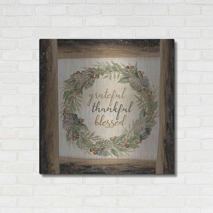 Luxe Metal Art 'Thankful Fall Wreath' by Cindy Jacobs, Metal Wall Art,36x36