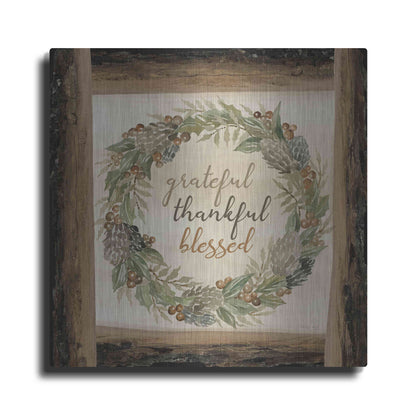 Luxe Metal Art 'Thankful Fall Wreath' by Cindy Jacobs, Metal Wall Art