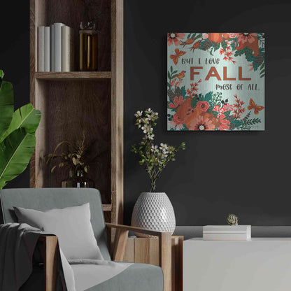 Luxe Metal Art 'I Love Fall' by Cindy Jacobs, Metal Wall Art,24x24