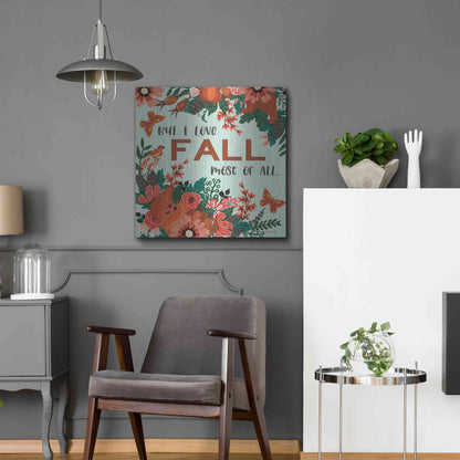 Luxe Metal Art 'I Love Fall' by Cindy Jacobs, Metal Wall Art,24x24