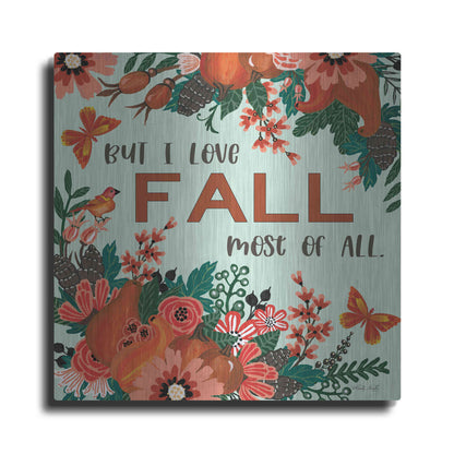 Luxe Metal Art 'I Love Fall' by Cindy Jacobs, Metal Wall Art