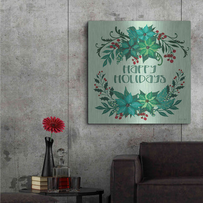 Luxe Metal Art 'Happy Holidays' by Cindy Jacobs, Metal Wall Art,36x36