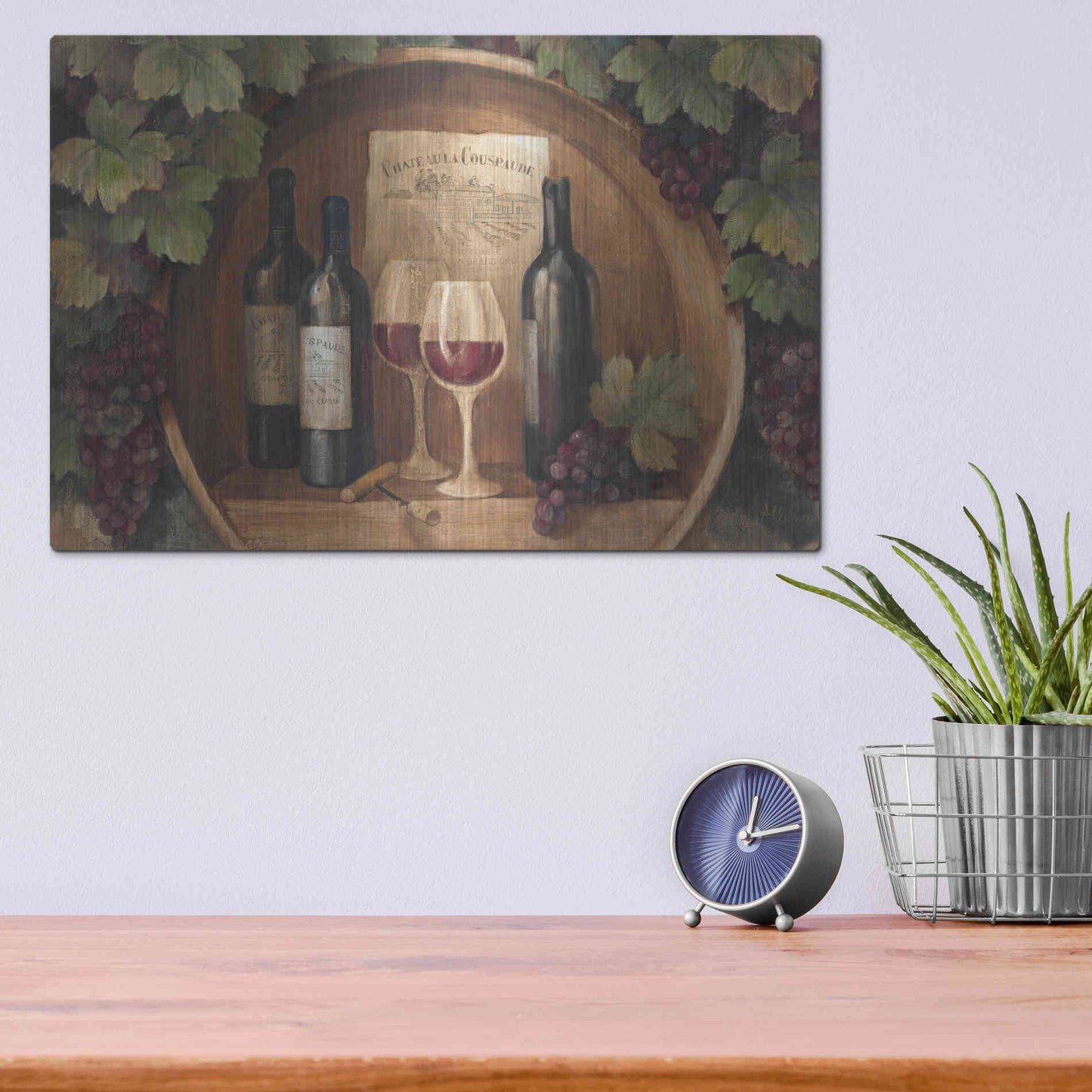 Luxe Metal Art 'At the Winery' by Albena Hristova, Metal Wall Art,16x12