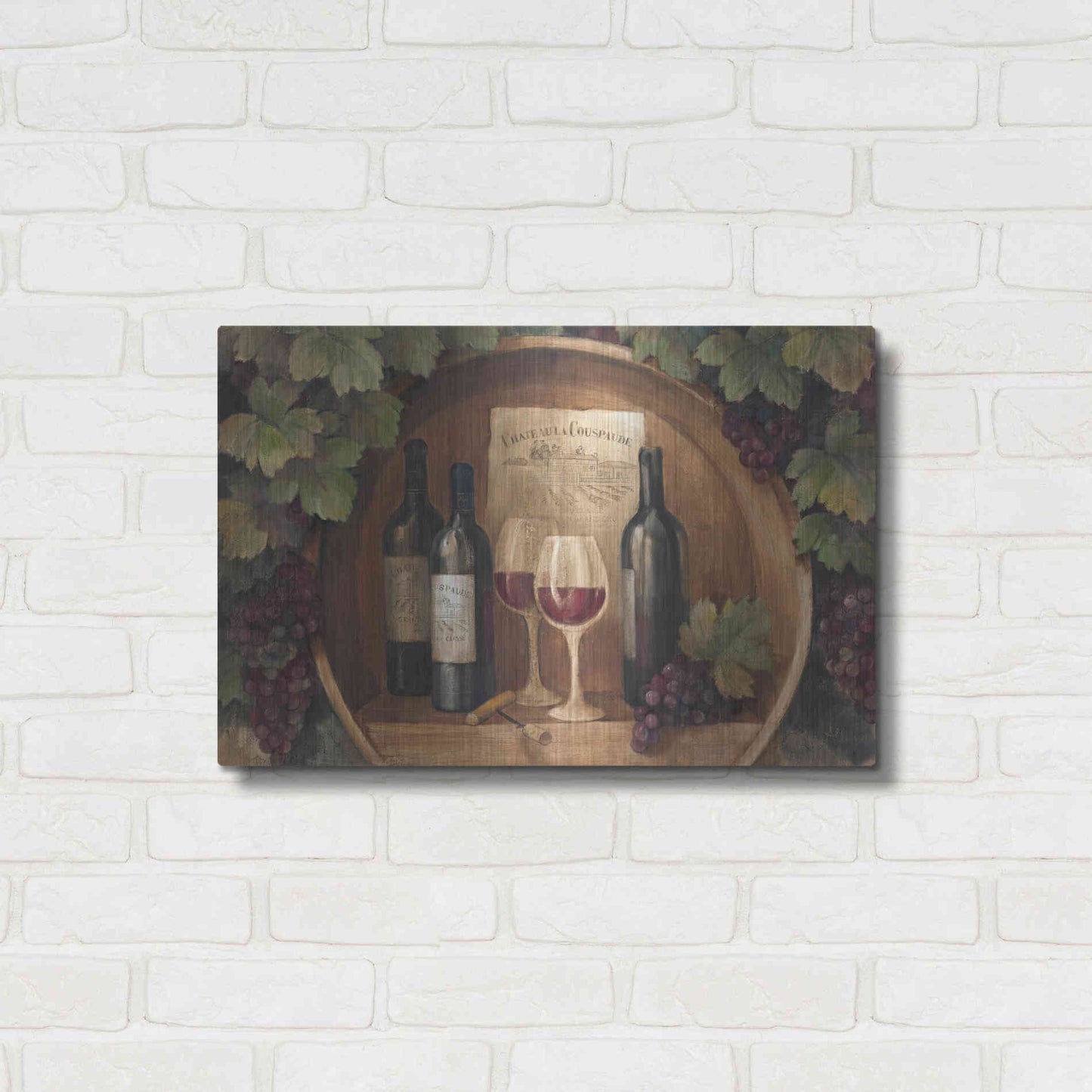 Luxe Metal Art 'At the Winery' by Albena Hristova, Metal Wall Art,24x16