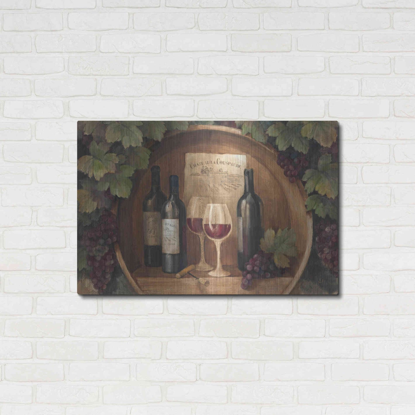 Luxe Metal Art 'At the Winery' by Albena Hristova, Metal Wall Art,36x24