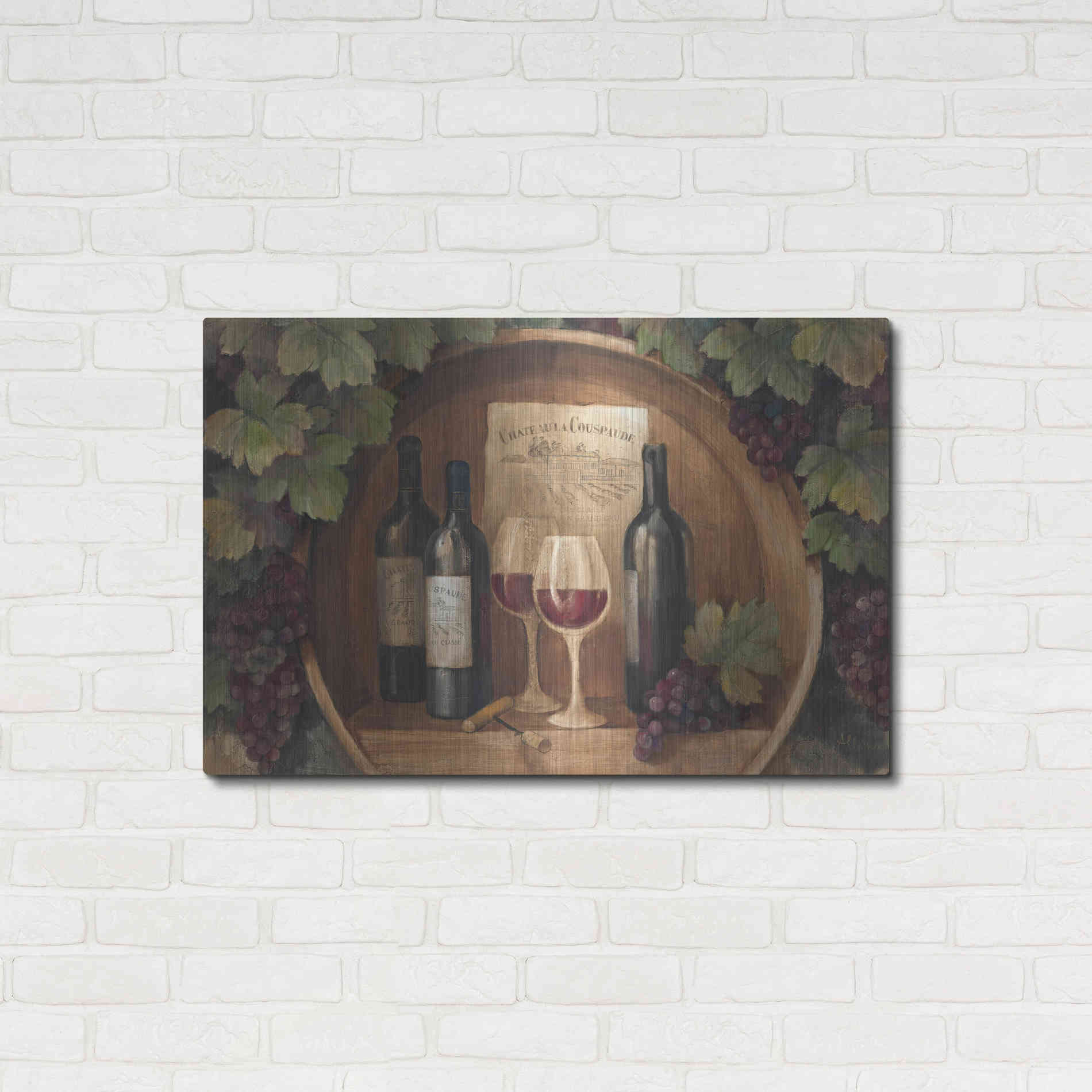 Luxe Metal Art 'At the Winery' by Albena Hristova, Metal Wall Art,36x24