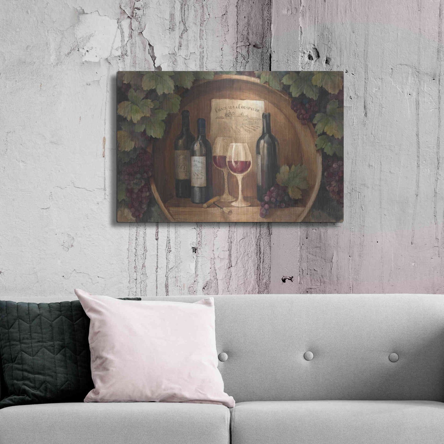 Luxe Metal Art 'At the Winery' by Albena Hristova, Metal Wall Art,36x24