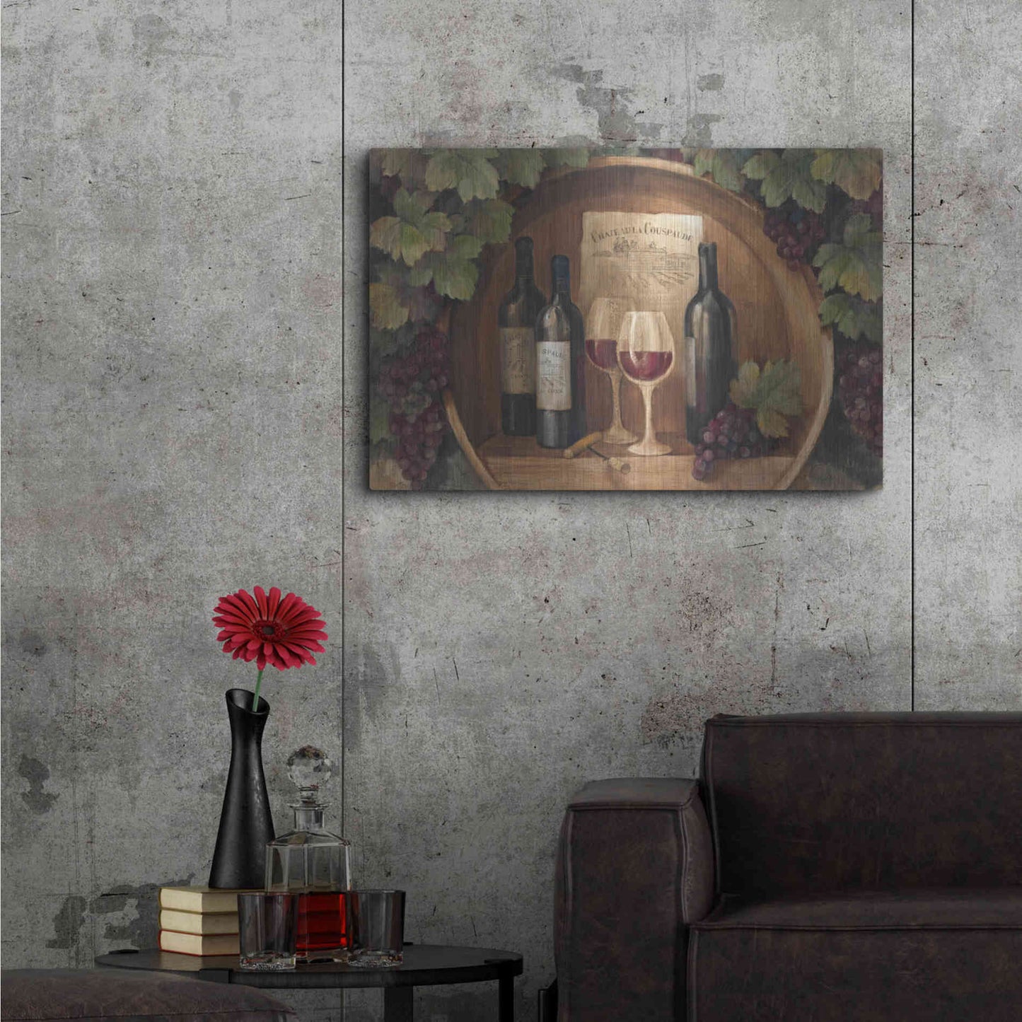 Luxe Metal Art 'At the Winery' by Albena Hristova, Metal Wall Art,36x24