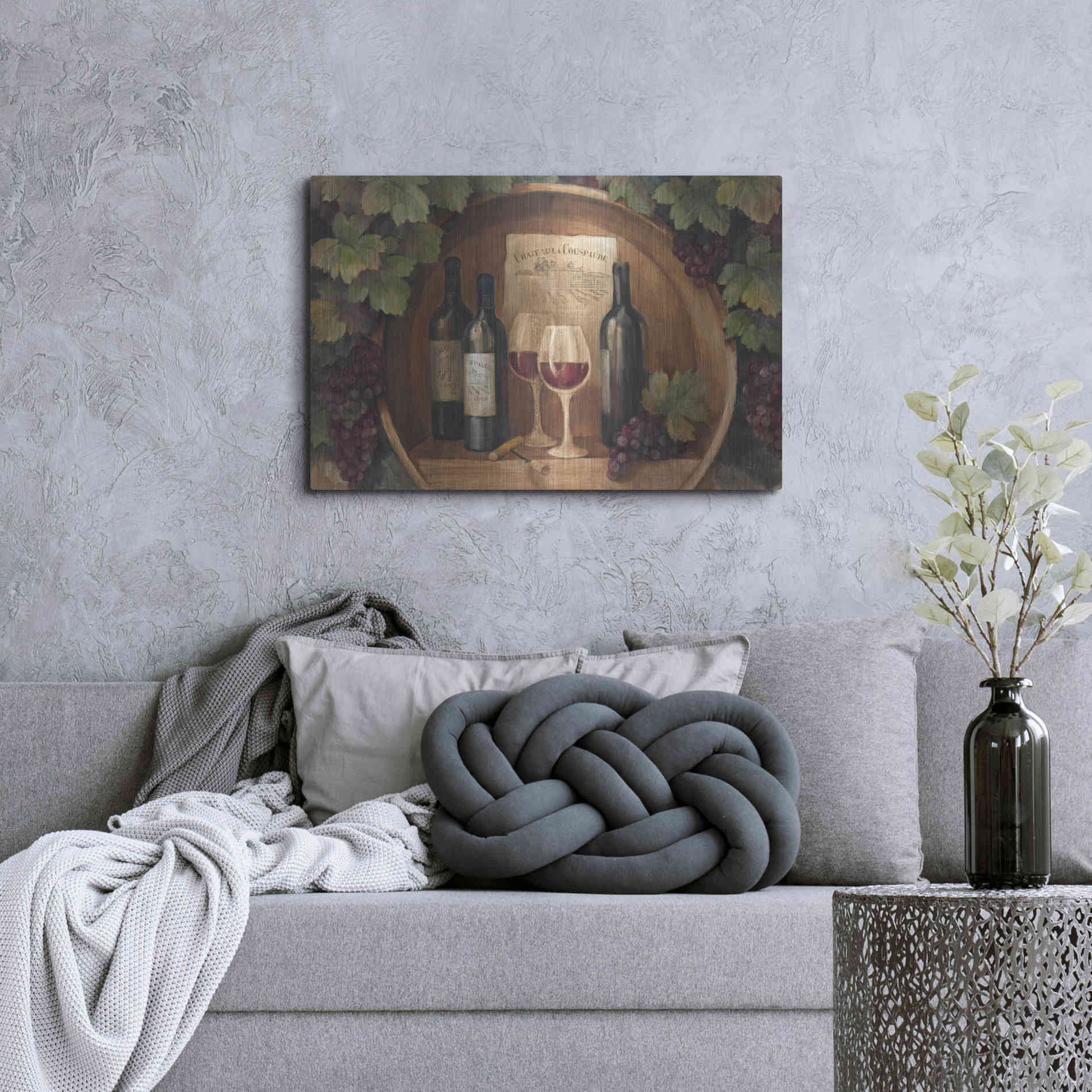 Luxe Metal Art 'At the Winery' by Albena Hristova, Metal Wall Art,36x24