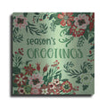 Luxe Metal Art 'Season's Greetings Florals' by Cindy Jacobs, Metal Wall Art