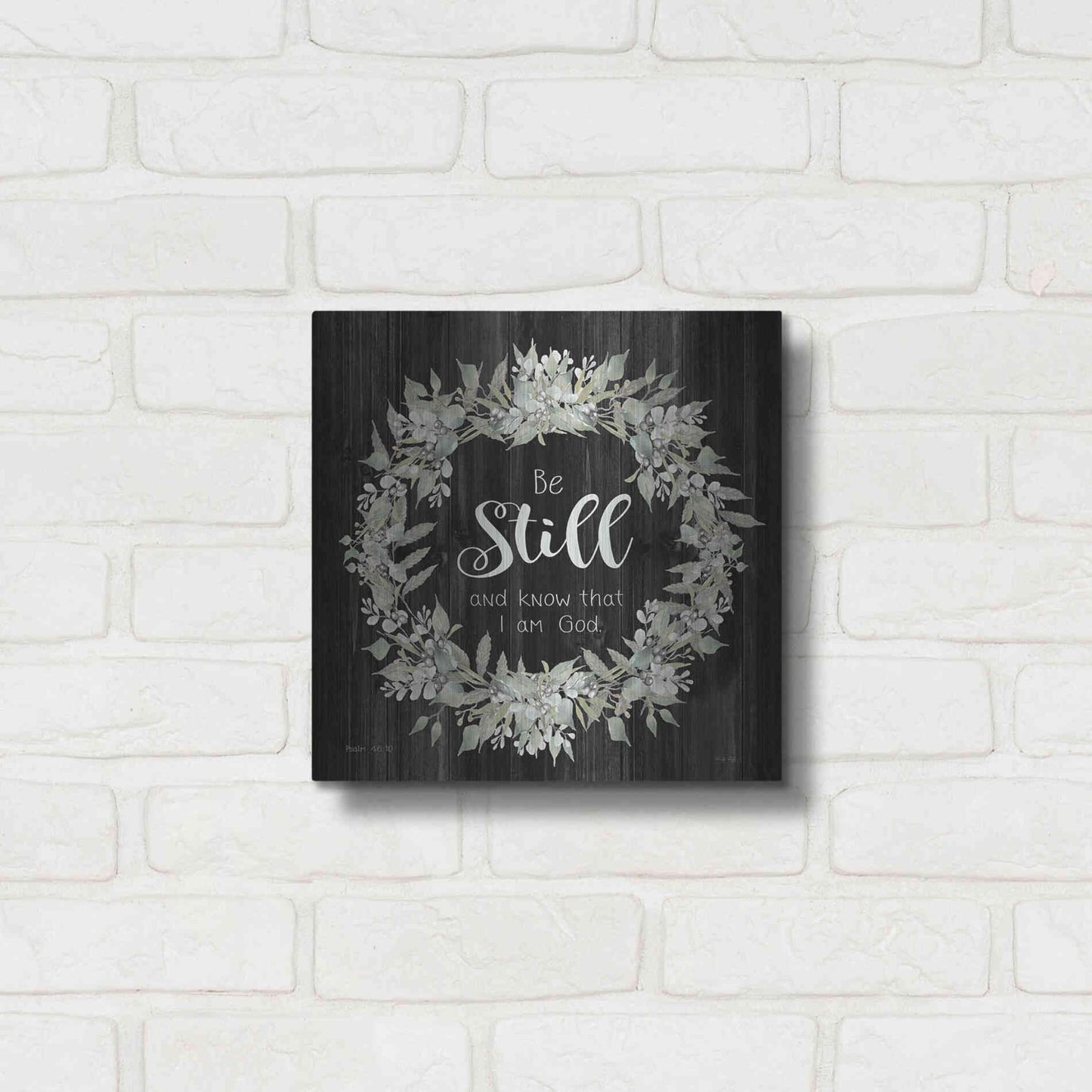 Luxe Metal Art 'Be Still and Know Wreath' by Cindy Jacobs, Metal Wall Art,12x12