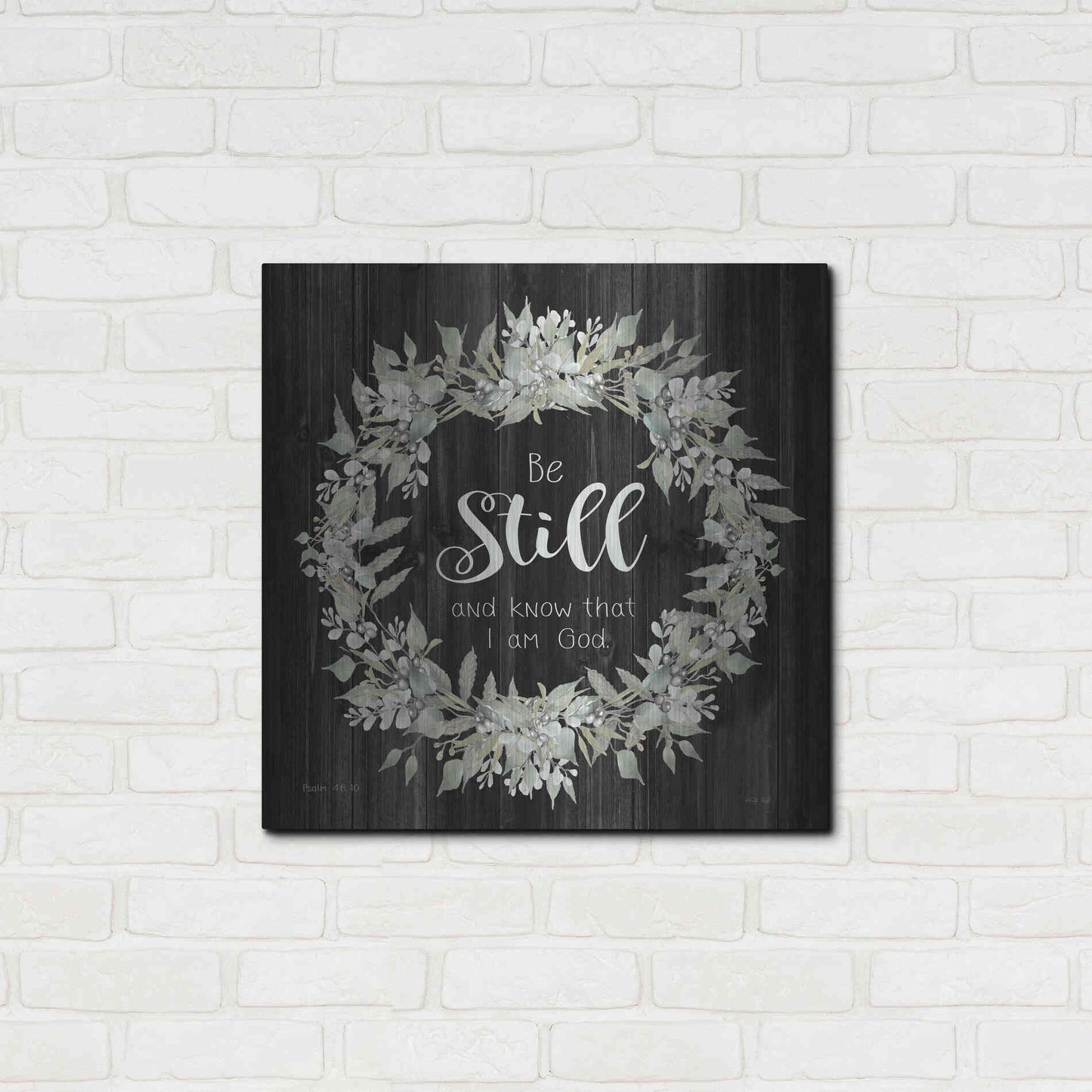 Luxe Metal Art 'Be Still and Know Wreath' by Cindy Jacobs, Metal Wall Art,24x24