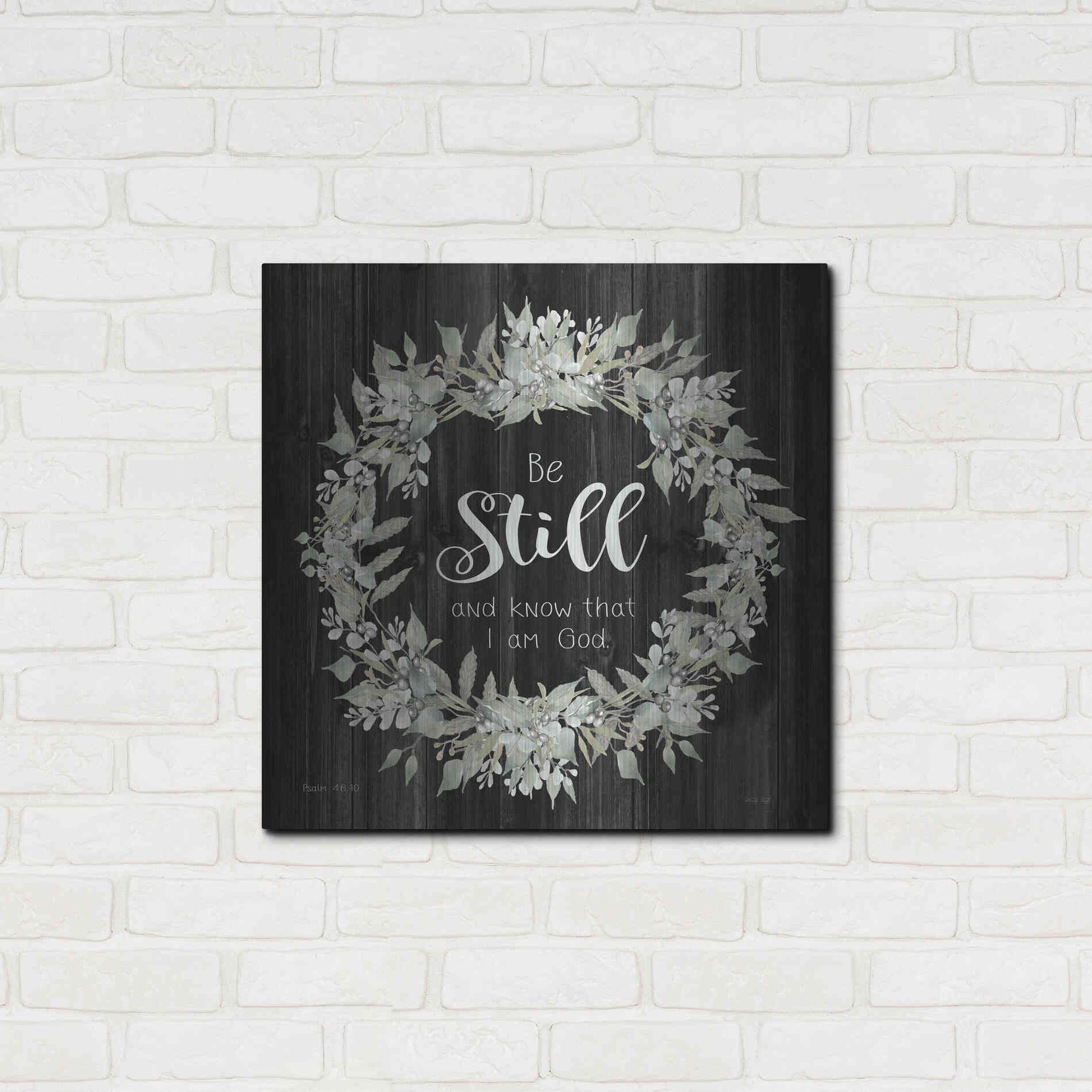 Luxe Metal Art 'Be Still and Know Wreath' by Cindy Jacobs, Metal Wall Art,24x24