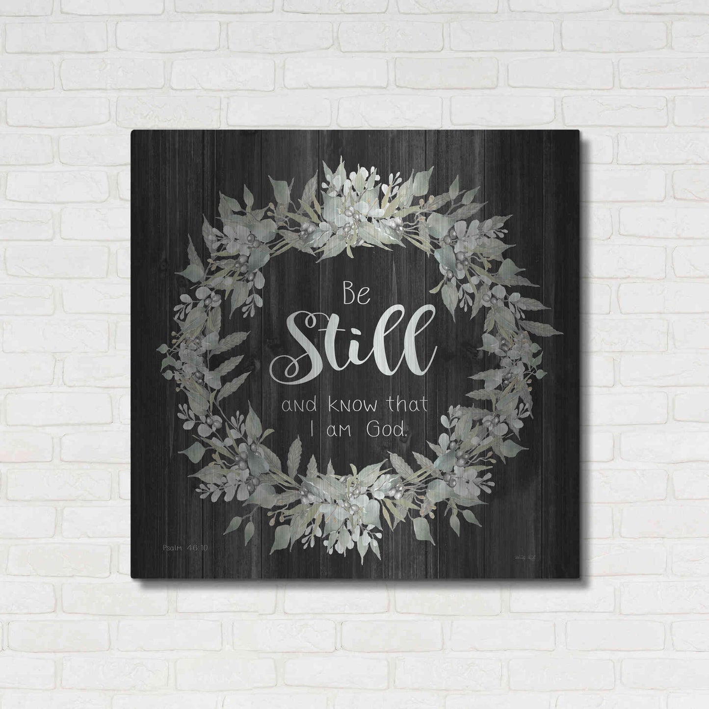 Luxe Metal Art 'Be Still and Know Wreath' by Cindy Jacobs, Metal Wall Art,36x36